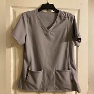 Med Couture Light Gray Scrub Top
